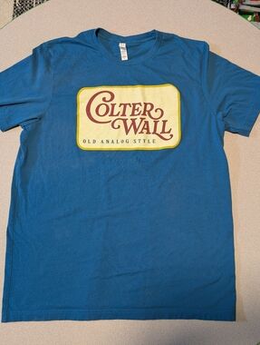 Colter Wall Men's XL T-shirt Bella Canvas Teal Crewneck Tee